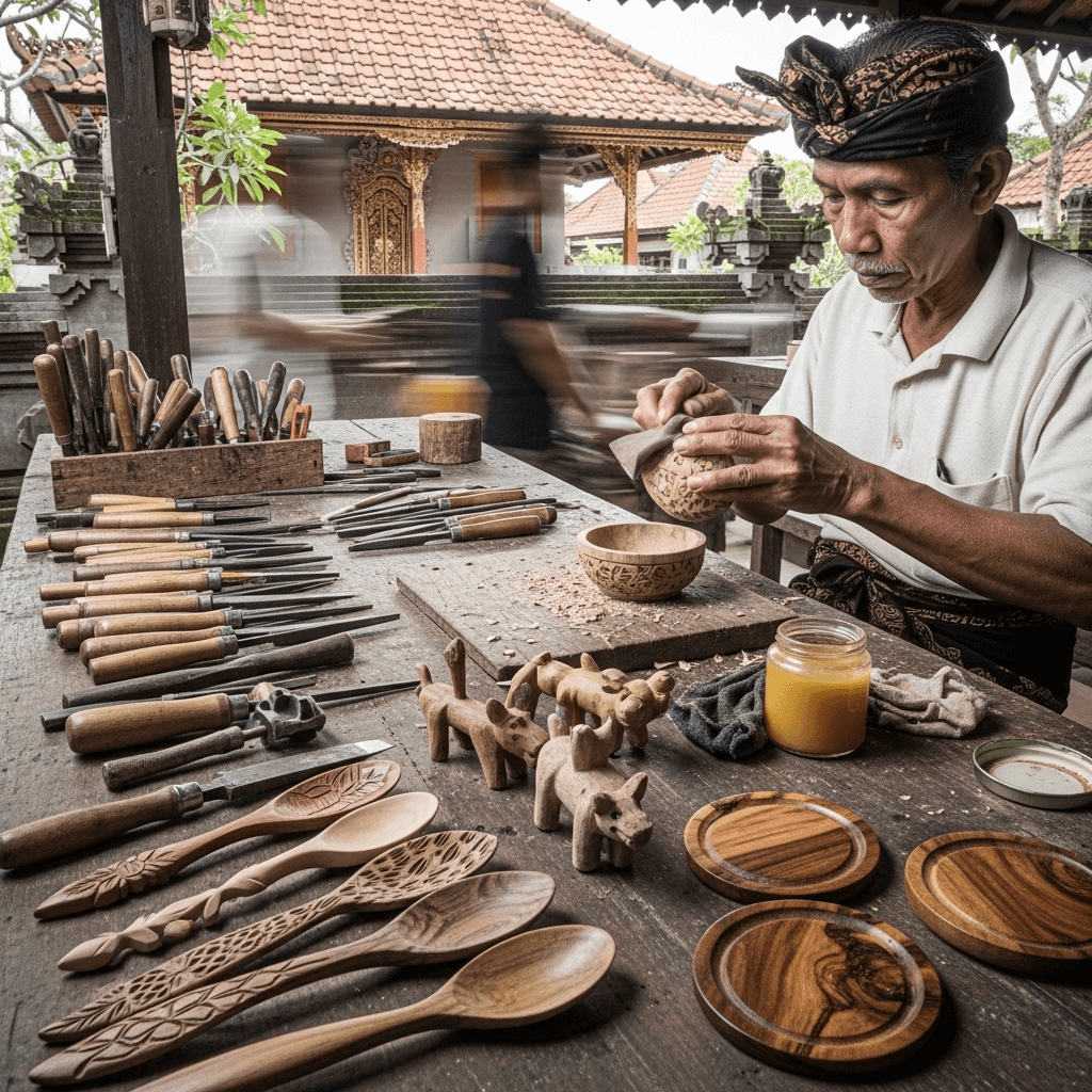 Bali Bakti Anggara Memanfaatkan Kayu Limbah untuk Produk Dekoratif